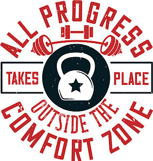 Fitness Gift All Progress Takes Place Outside The Comfort Zone Gym Bath Towel