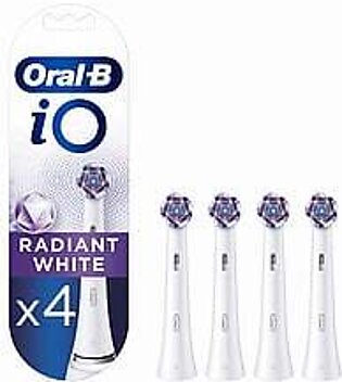 Oral-B iO Radiant White Replacement Head Electric Toothbrush White x4