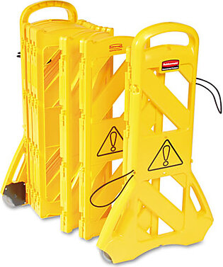 Portable Mobile Safety Barrier, Plastic, 13 Ft X 40", Yellow