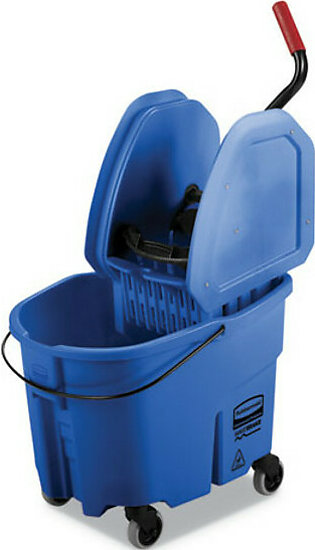 Wavebrake 2.0 Bucket/wringer Combos, Down-press, 35 Qt, Plastic, Blue
