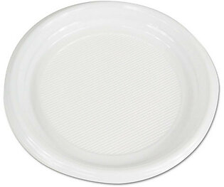 Hi-impact Plastic Dinnerware, Plate, 9" Dia, White, 500/carton
