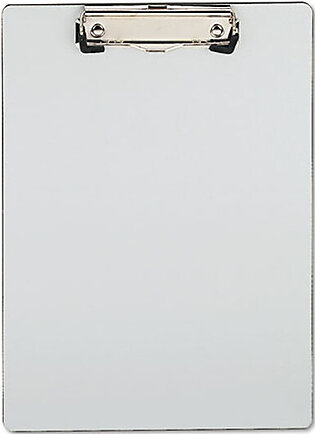 Plastic Brushed Aluminum Clipboard, Portrait Orientation, 0.5" Clip Capacity, Holds 8.5 X 11 Sheets, Silver