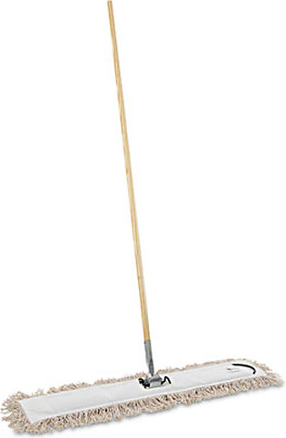 Cotton Dry Mopping Kit, 36 X 5 Natural Cotton Head, 60" Natural Wood Handle