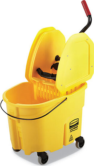 Wavebrake 2.0 Bucket/wringer Combos, Down-press, 35 Qt, Plastic, Yellow