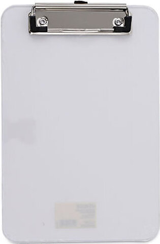 Plastic Clipboard With Low Profile Clip, 0.5" Clip Capacity, Holds 5 X 8 Sheets, Clear