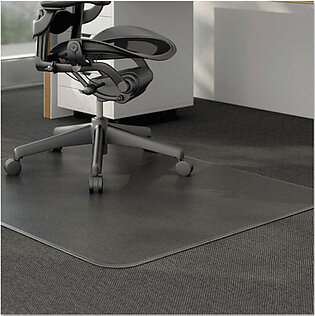 Moderate Use Studded Chair Mat For Low Pile Carpet, 46 X 60, Rectangular, Clear