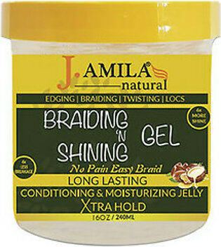 J Amila Natural Braiding N Shining Long Lasting Conditioning and Moisturizing Hair Gel, 16 Oz