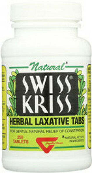 Swiss Kriss Herbal Laxative Tablets, 250 Ea