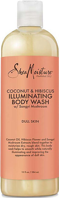 Shea Moisture Coconut and Hibiscus Illuminating Body Wash, Dull Skin, 13 Oz