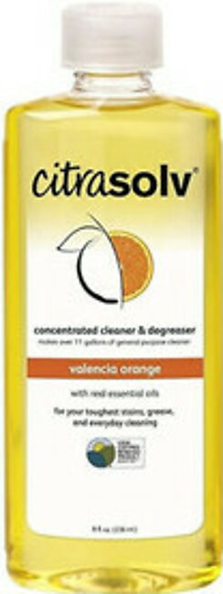 Citra Solv Cleaner And Degreaser Natural Concentrate Valencia Orange, 8 Oz