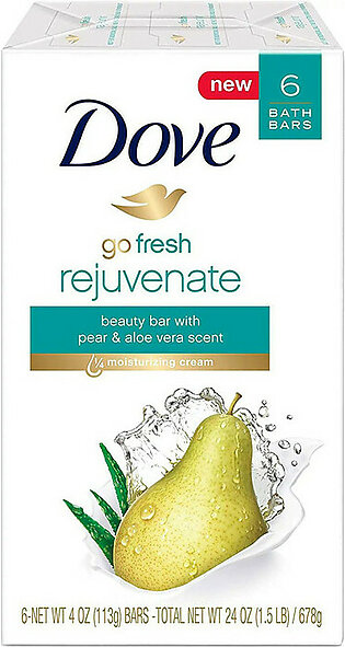 Dove Go Fresh Rejuvenate Beauty Moisturizing for Gentle Soft Skin Care Bar Soap, 3.75 Oz, 6 Ea