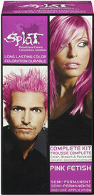 Splat His And Her Rebellious Hair Color Complete Kit With Bleach, Pink Fetish - 1 Kit