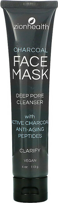 Zion Health Adama Charcoal Deep Pore Face Cleanser Face Mask, 4 Oz