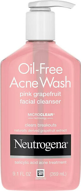 Neutrogena Oil Free Acne Wash Pink Grapefruit Facial Cleanser, 9.1 Oz