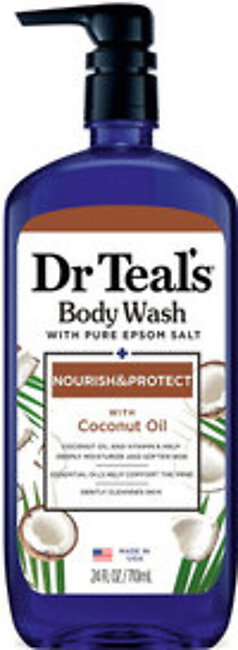 Dr Teals Body Wash, Nourish And Protect With Coconut Oil, 24 Oz