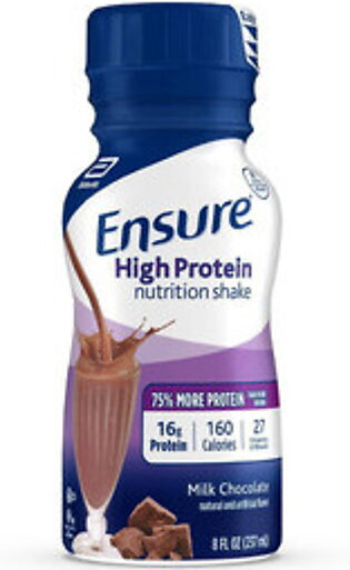 Ensure Active High Protein Nutritional Liquid Shake, Milk Chocolate Flavor - 8 oz, 24 Pack