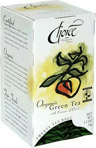 Choice Organic Teas Organic Green Tea With Essence Of Peach - 20 Ea