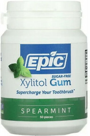 Epic Dental 100% Xylitol Sweetened Spearmint Gum, 50 Ea