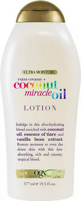 Ogx Ultra Moisture Extra Creamy Plus Coconut Miracle Oil Body Lotion, 19.5 Oz