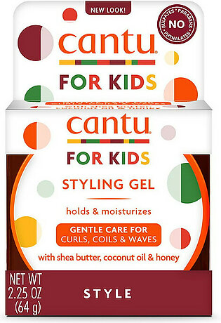 Cantu Kids Care Holds and Moisture Styling Gel with Shea Butter and Coconut Oil, 2.25 Oz