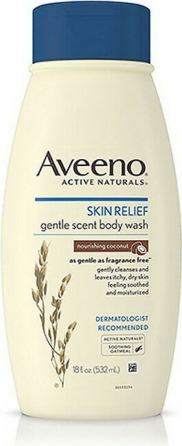 Aveeno Skin Relif Gentle Scents Coconut Body Wash, 18 Oz