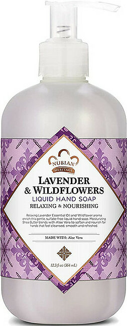 Nubian Heritage Lavender And Wildflower Liquid Hand Soap, 12.3 Oz