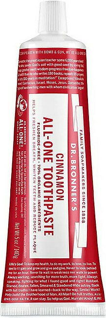 Dr. Bronner s All-One Organic Cinnamon Toothpaste, 5 Oz