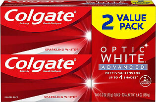 Colgate Optic White Advanced Toothpaste, Sparkling White, 6.4 Oz