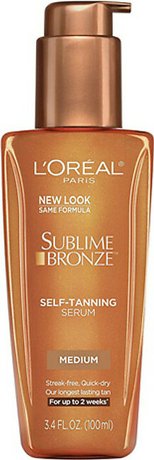Loreal Paris Sublime Bronze Self-Tanning Serum, Medium Natural Tan, 3.4 oz