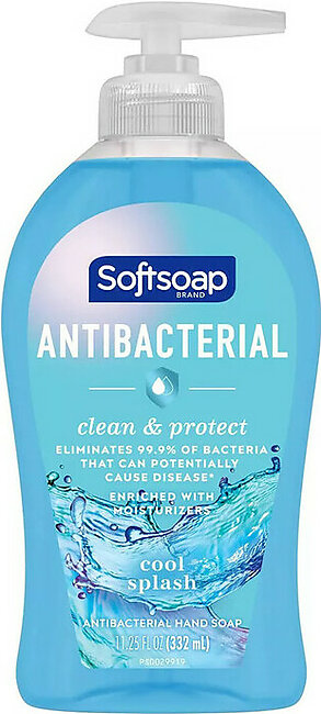 Soft Soap Antibacterial Liquid Hand Soap, Cool Splash, 332 Ml