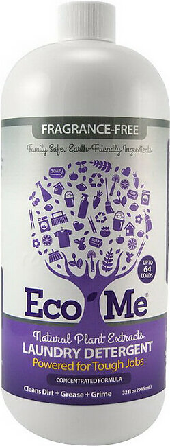 Eco-me Plant Based Concentrated Laundry Detergent, Fragrance Free, 32 Oz