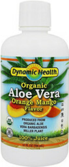 Dynamic Health Aloe Vera Juice, Orange Mango Flavor, 32 Oz