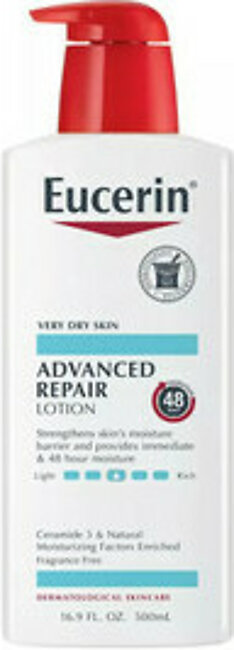 Eucerin Advanced Repair Body Lotion, Fragrance Free For Dry Skin, 16.9 Oz
