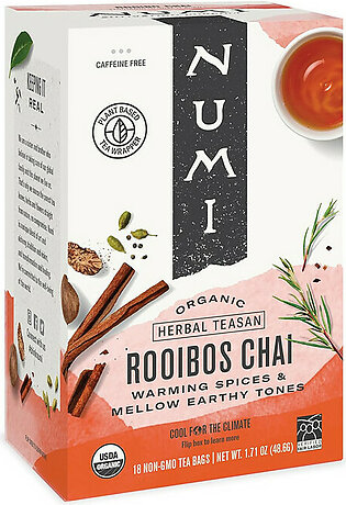 Numi Organic Herbal Tea Rooibos Chai, 18 Tea Bags