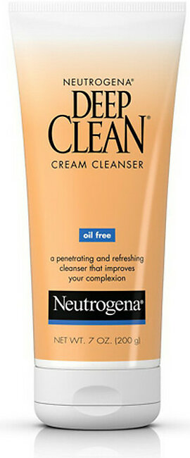 Neutrogena Deep Clean Cream Facial Cleanser, Oil Free - 7 Oz