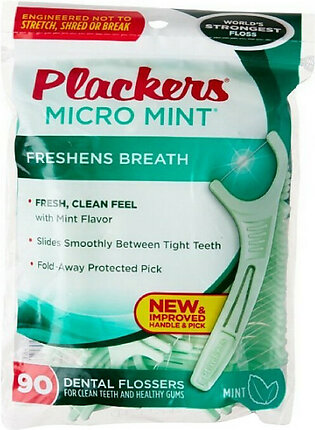 Plackers Micro Mint Dental Flossers, Freshens Breath - 90 Ea