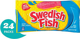 Swedish Fish Soft and Chewy Candy, Fat Free, 2 oz, 24 Pack