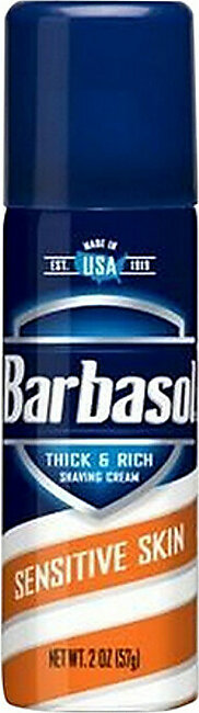 Barbasol Shave Cream Sensitive Skin Travel Size, 2 Oz, 3 Pack