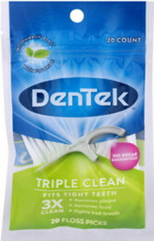 Dentek Triple Clean Floss Picks, 20 Ea