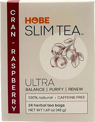 Hobe Labs Delicious Herbal Ultra Slim Tea, Cran-Raspberry - 24 Bags