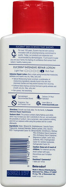 Eucerin Intensive Repair Body Lotion for Very Dry Skin, 8.4 Oz