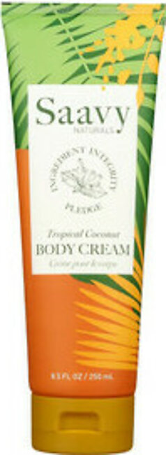 Saavy Naturals Body Cream, Tropical Coconut, 8.5 Oz