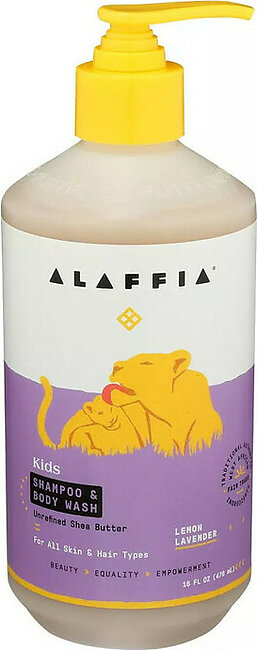 Alaffia Kids Shampoo And Body Wash, Lemon Lavender, 16 Oz