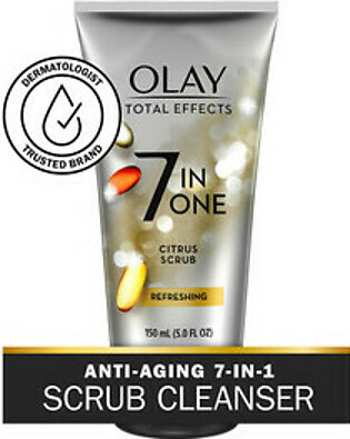 Olay Total Effects Face Wash, 7 in 1 Refreshing Citrus Scrub, 5 Oz