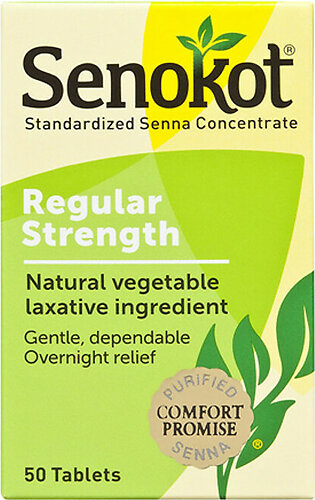 Senokot Natural Vegetable Laxative, Regular Strength, 50 Ea