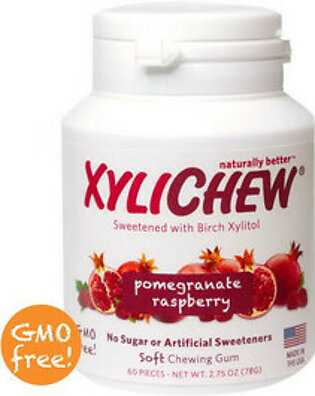 Xylichew 100% Xylitol Chewing Gum, Pomegranate Raspberry, 60 Ea