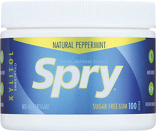 Spry Fresh Natural Xylitol Peppermint Chewing Gum, 100 Ea