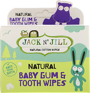 Jack n Jill Natural Baby Gum and Tooth Wipes, Individually Wrapped Wipes, 25 Ea