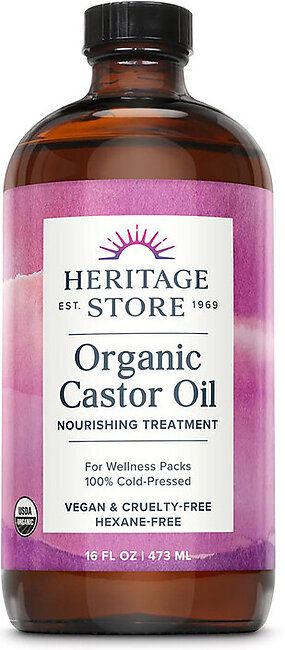 Heritage Organic Castor Oil Hexane Free, 16 Oz