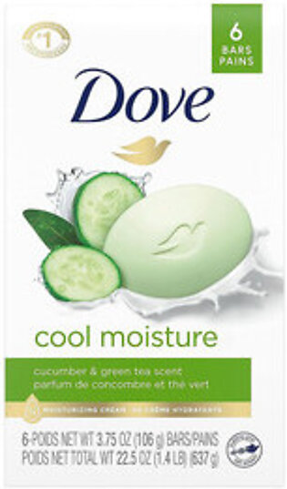 Dove Go Fresh Beauty Bar Soap, Cool Moisture, 3.7 Oz/ 6 Ea